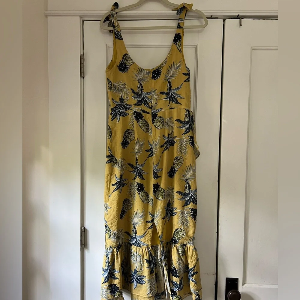 Majorelle Nikita Dress Yellow & Blue Tropical Print - Picture 4 of 9